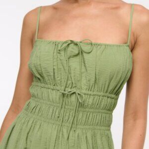 ABERCROMBIE & FITCH Smocked Tie-Front Maxi Dress WOMENS MEDIUM